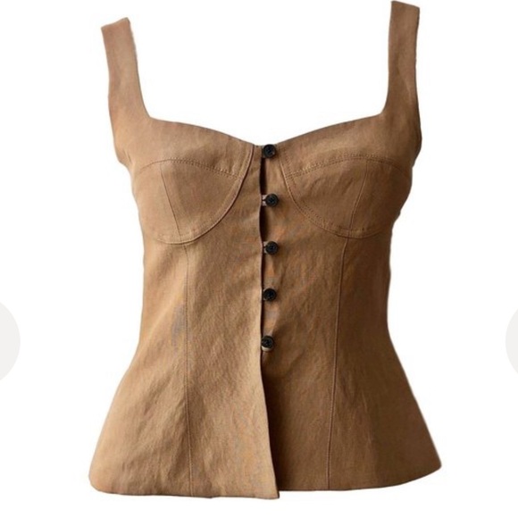 Mara Hoffman Lola Bustier Corset Top in Khaki - Picture 3 of 7